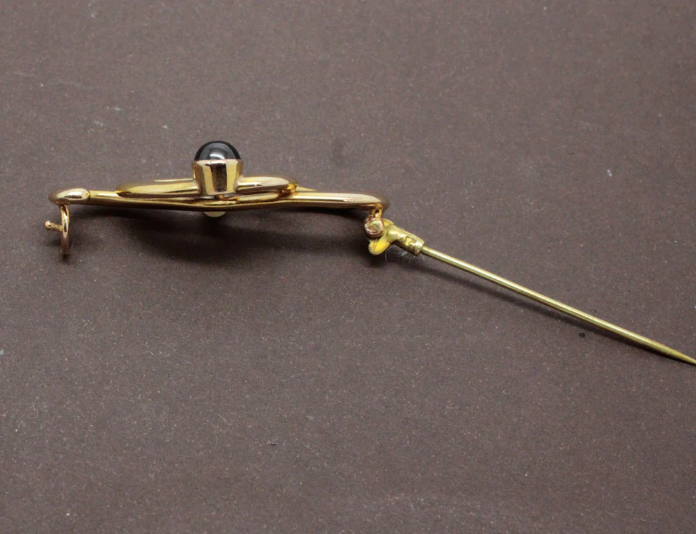 Broche Art Nouveau Saphir et Perle Fine - Image 4