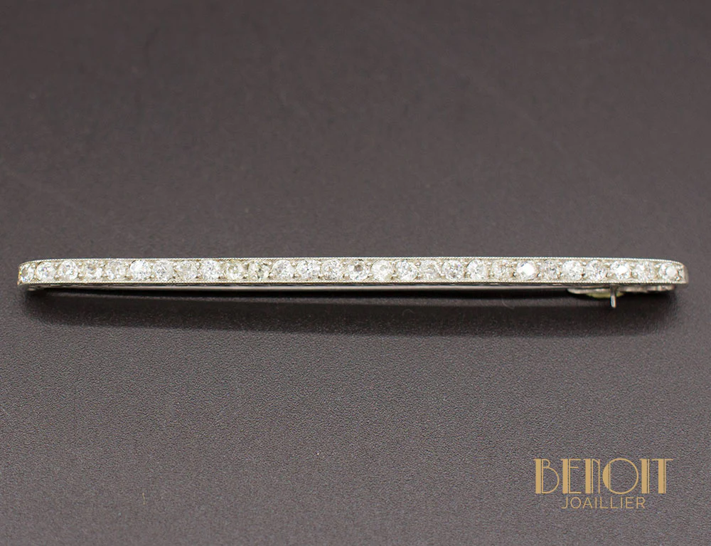 Broche Barrette Art Déco Diamants