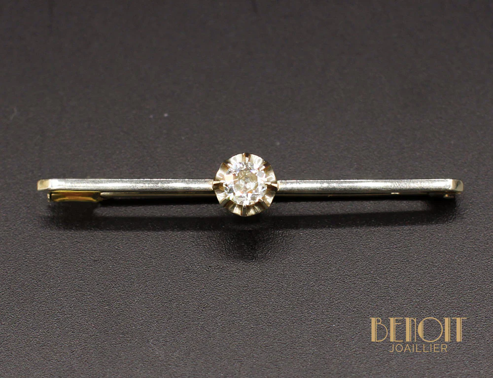 Broche Barrette Platine Diamant