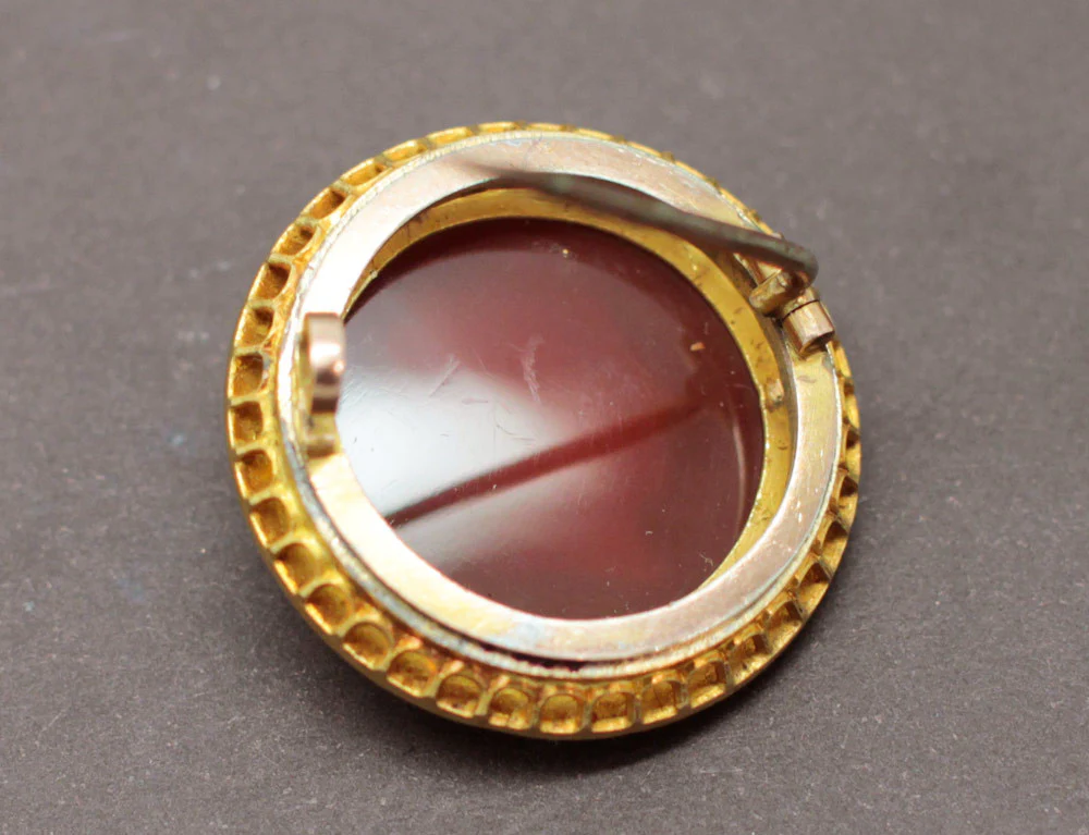 Broche Camée Or Perles Agate - Image 4
