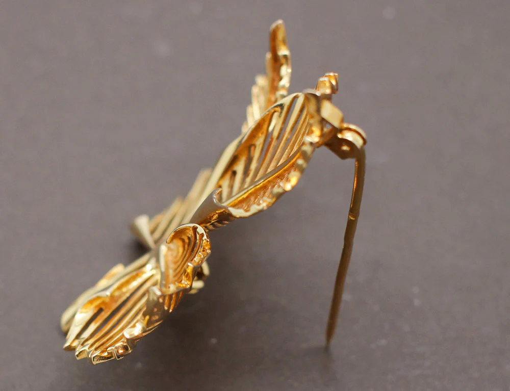 Broche Feuille Or Jaune 1950 - Image 4