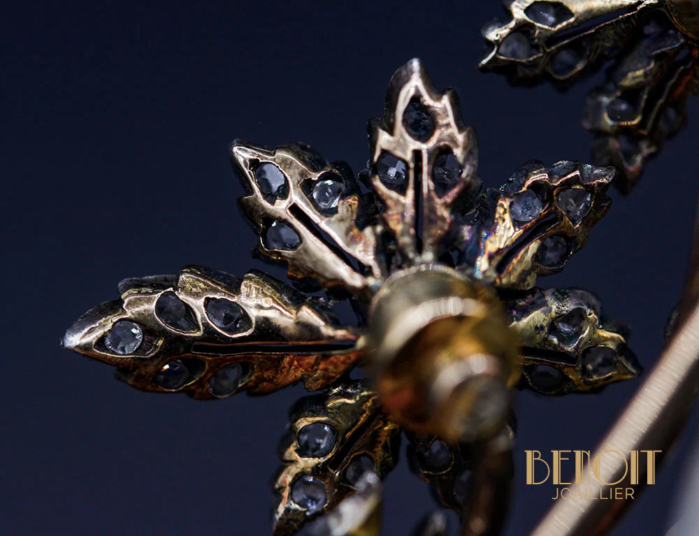 Broche Végétale XIXe Diamants - Image 6