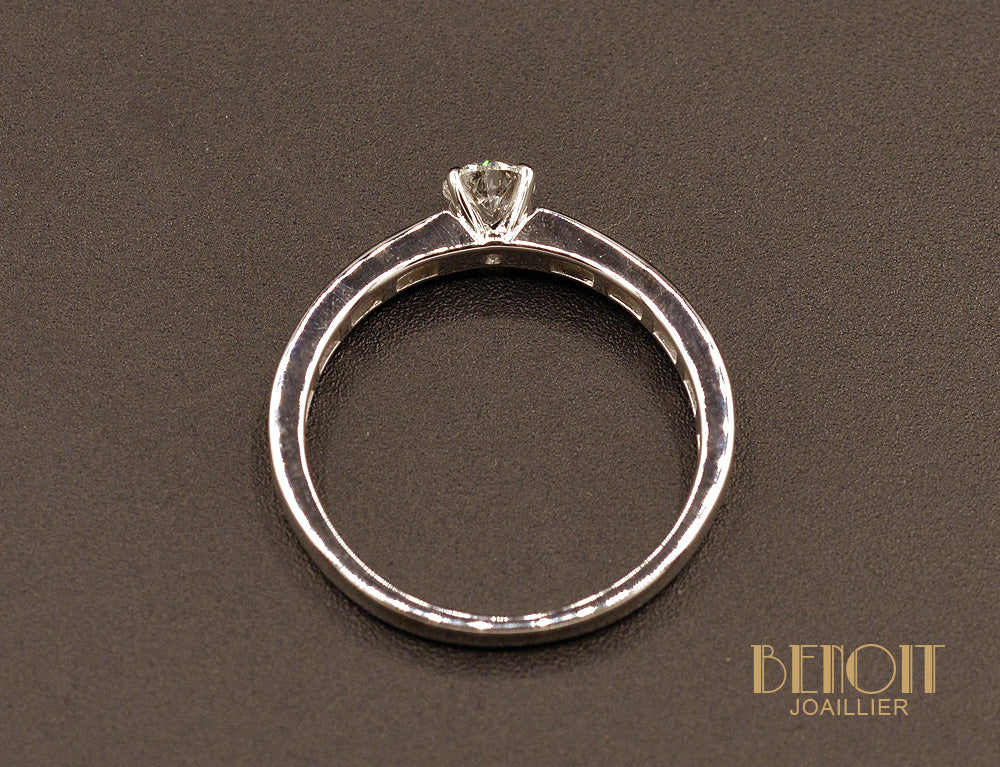 Solitaire Diamants et Or Blanc - Image 4