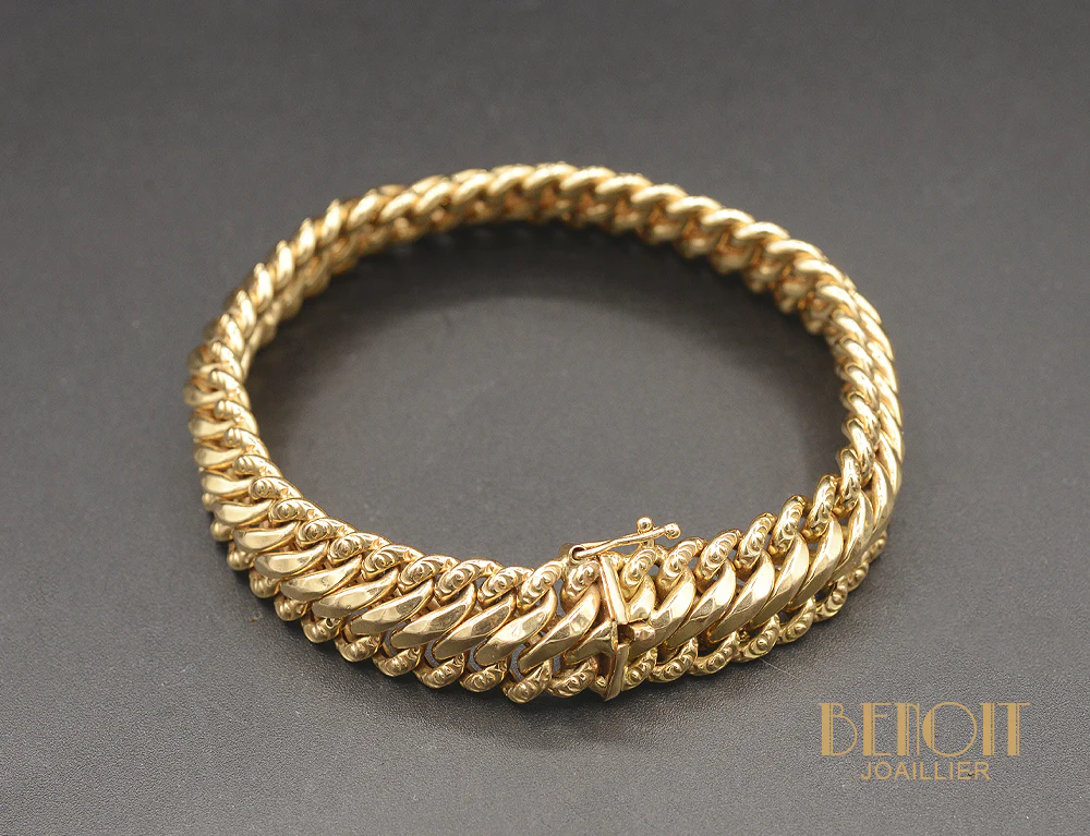 Bracelet Or Rose Maille Américaine - Image 2