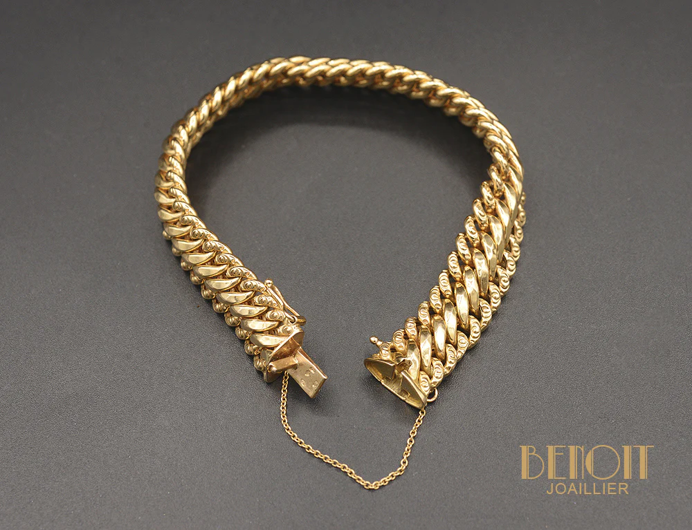 Bracelet Or Rose Maille Américaine - Image 3