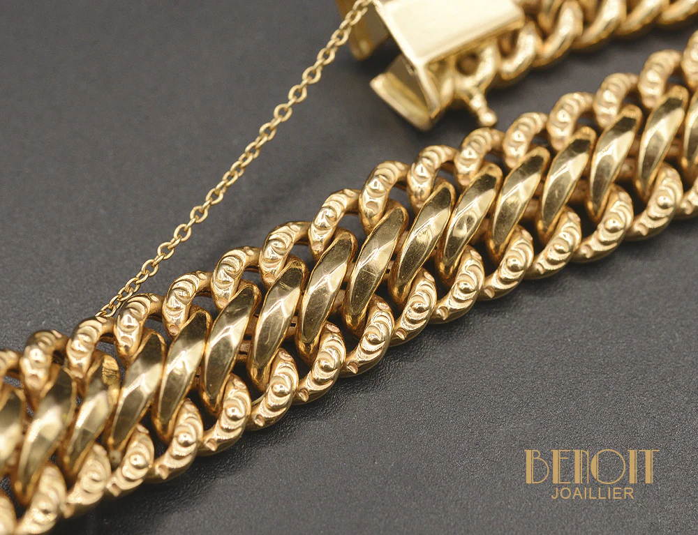 Bracelet Or Rose Maille Américaine - Image 4