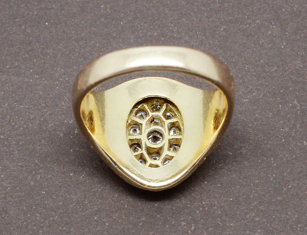 Chevalière Or Jaune et Diamants - Image 4