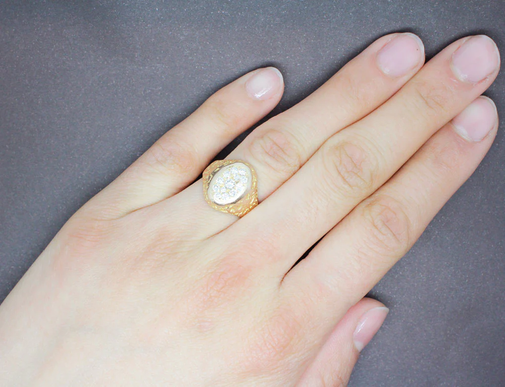 Chevalière Or Jaune et Diamants - Image 5