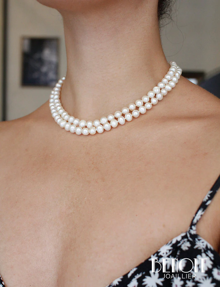 Collier 2 Rangs Perles d'Eau Douce - Image 4