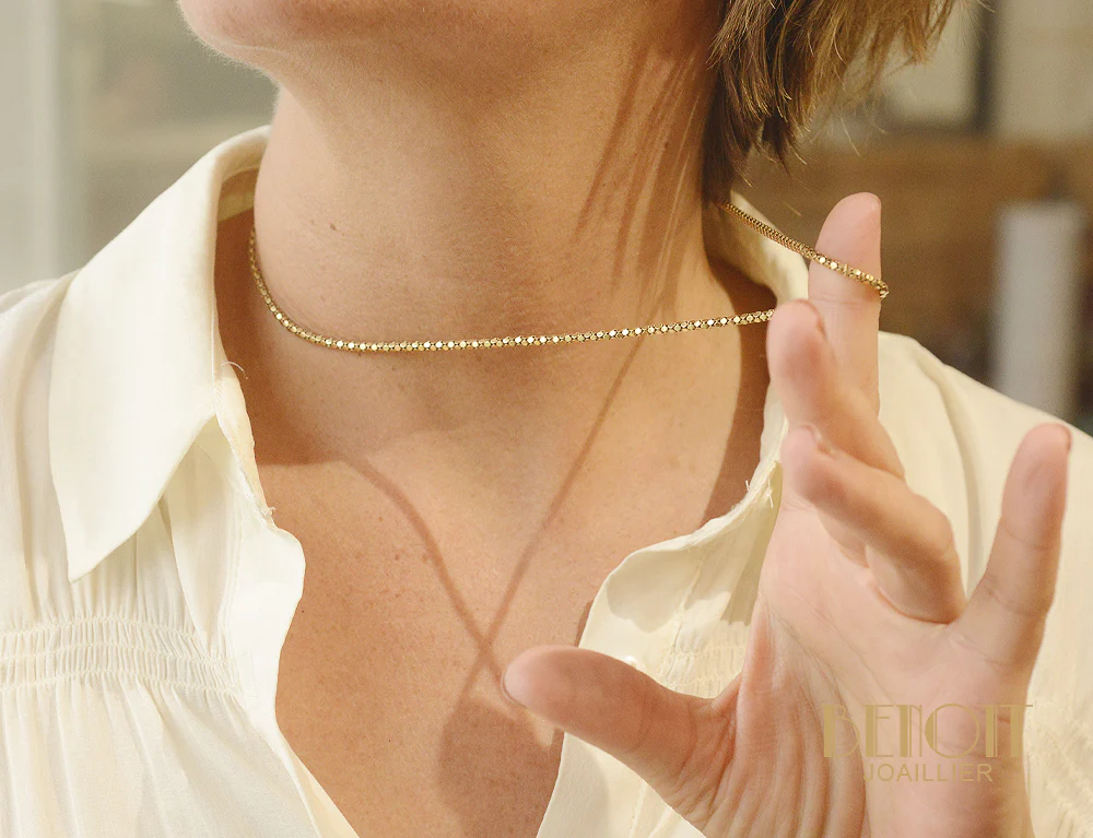 Collier Vintage en Or Jaune, Maille Orvet - Image 5