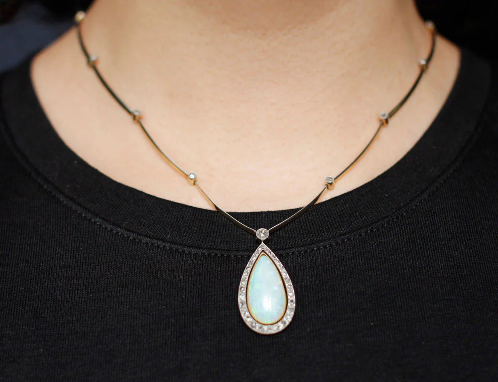 Collier Ancien Opale Poire - Image 9
