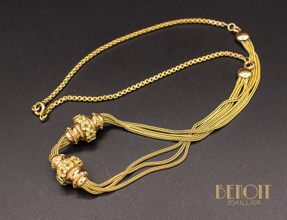 Collier Ancien Or Jaune et Or Rose - Image 3