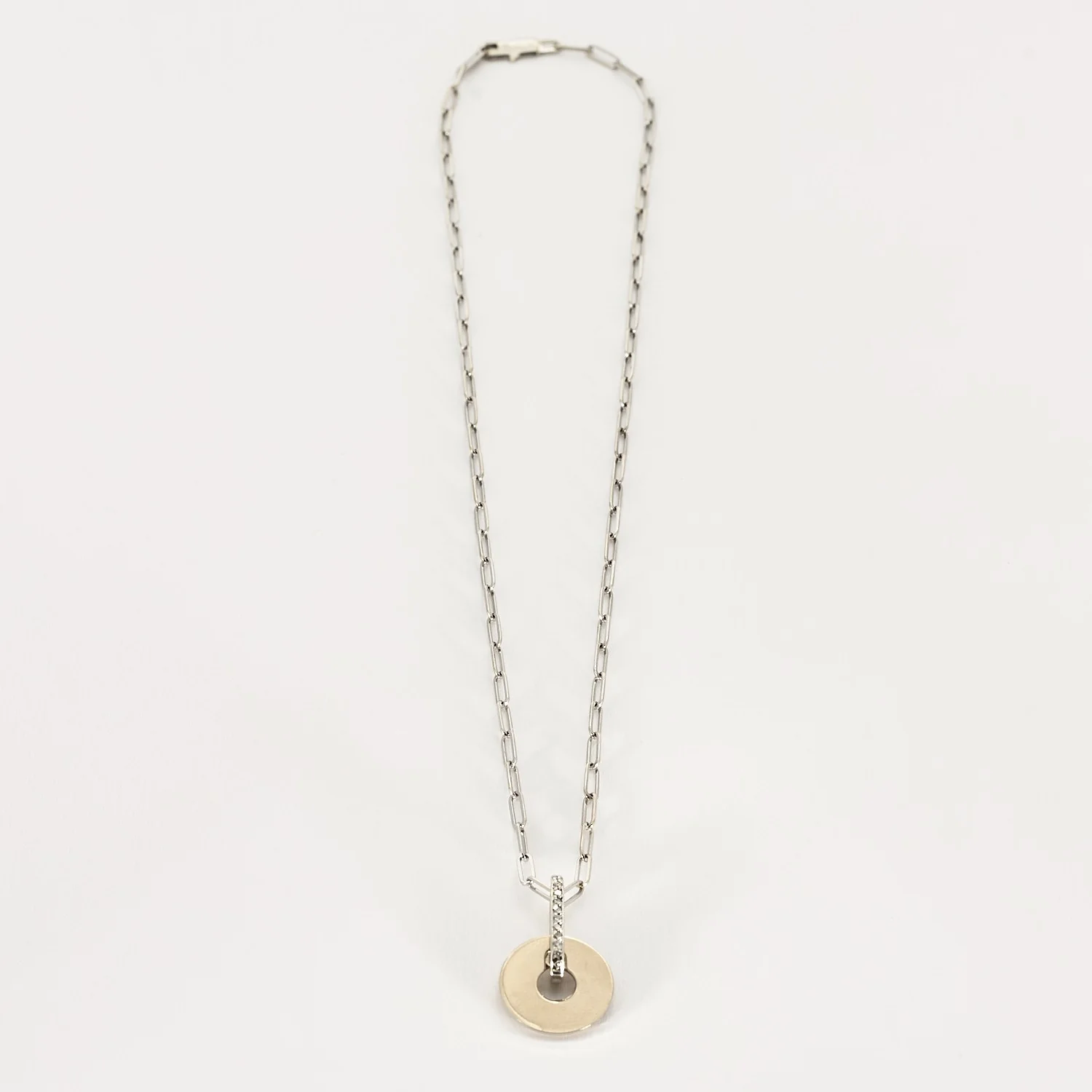 Collier Dinh Van "Cible" Or gris Diamants - Image 3