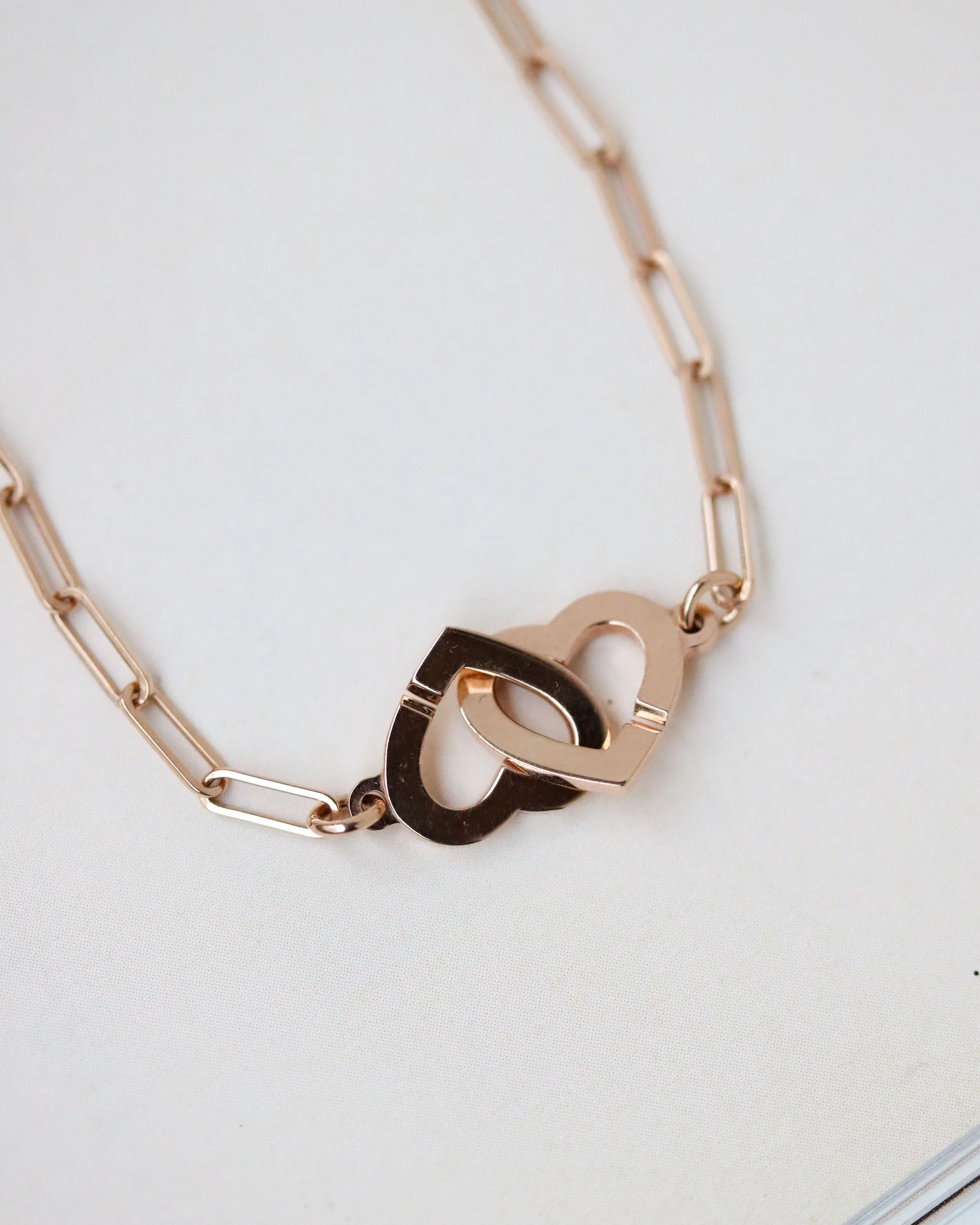 Collier Dinh Van "double coeurs" en or rose - Image 4