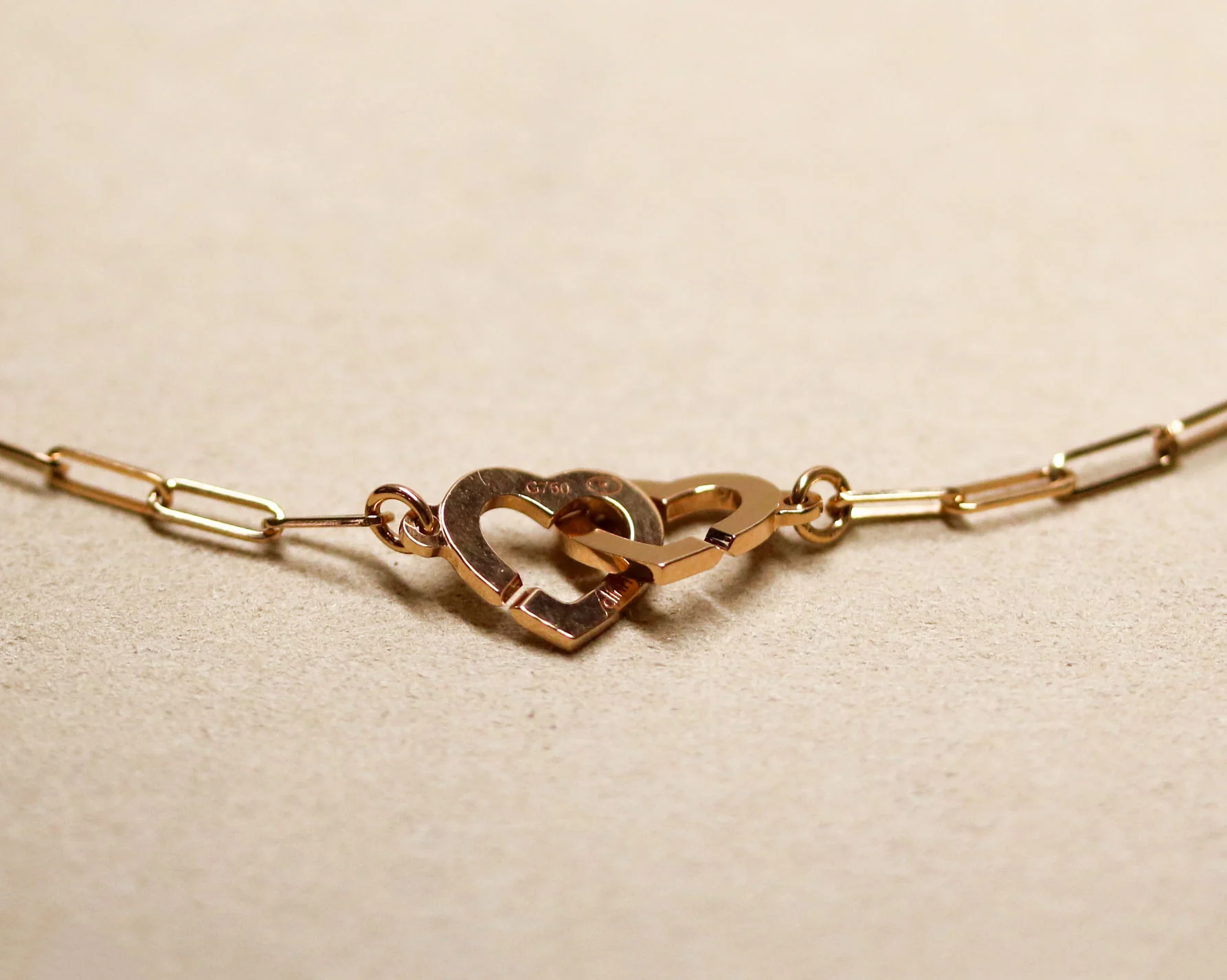 Collier Dinh Van "double coeurs" en or rose - Image 6