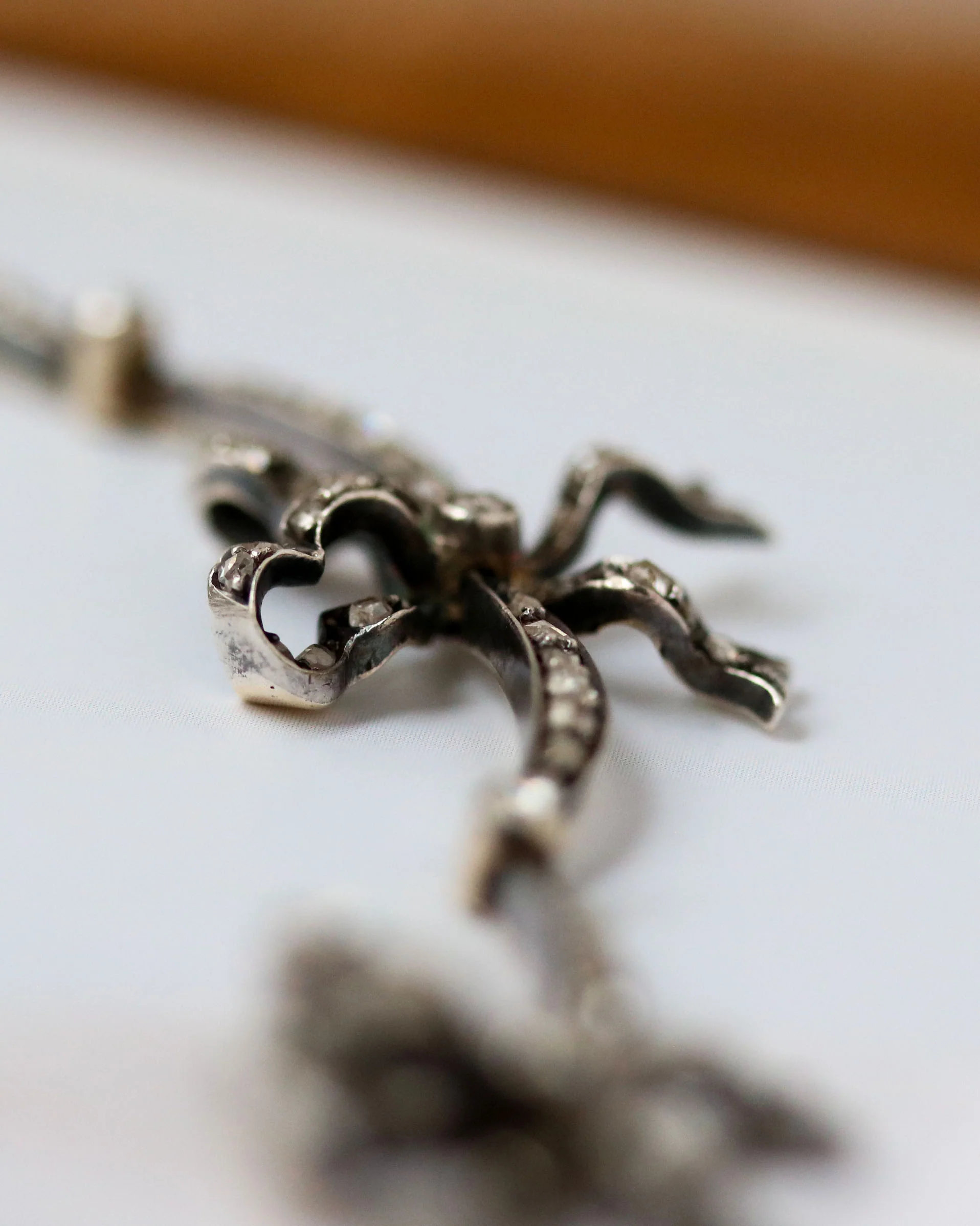 Collier Draperie 1900 Or Argent et Diamants - Image 4
