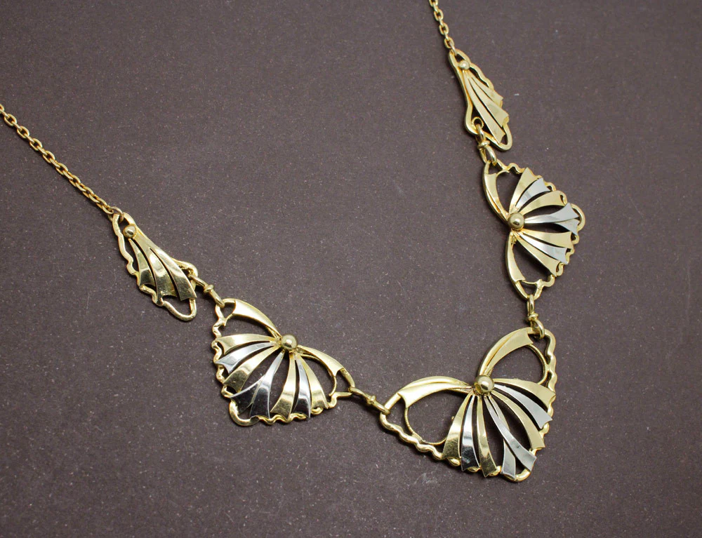 Collier Draperie 2 Ors Art Déco - Image 2
