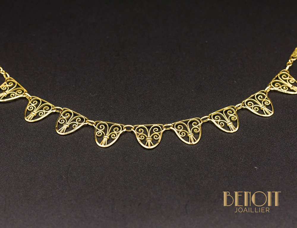 Collier Draperie Or Jaune - Image 2