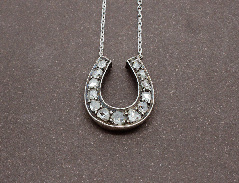 Collier Fer à Cheval Diamants Taille Rose