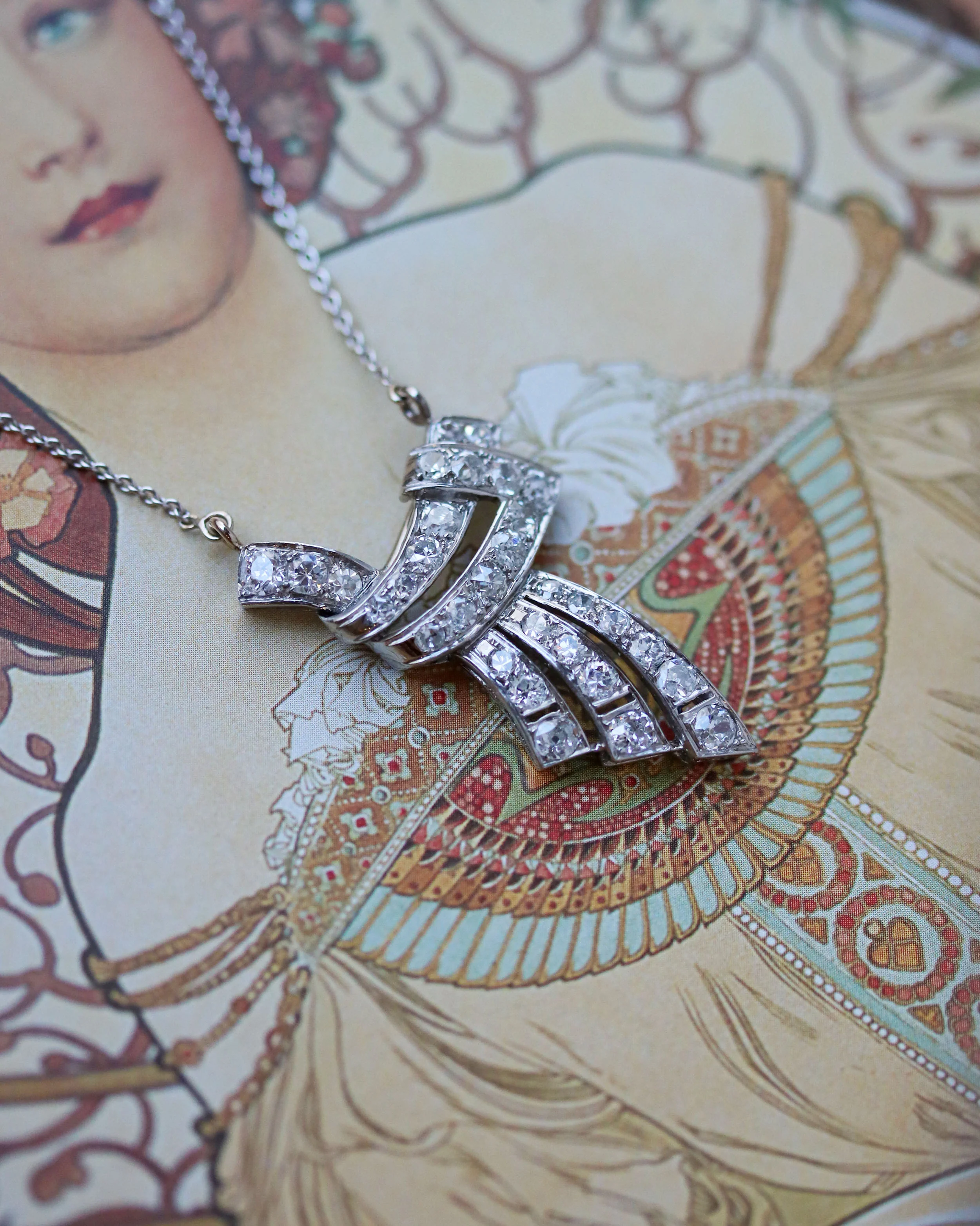 Collier "Les Recyclés" Diamants en Platine et Or Blanc