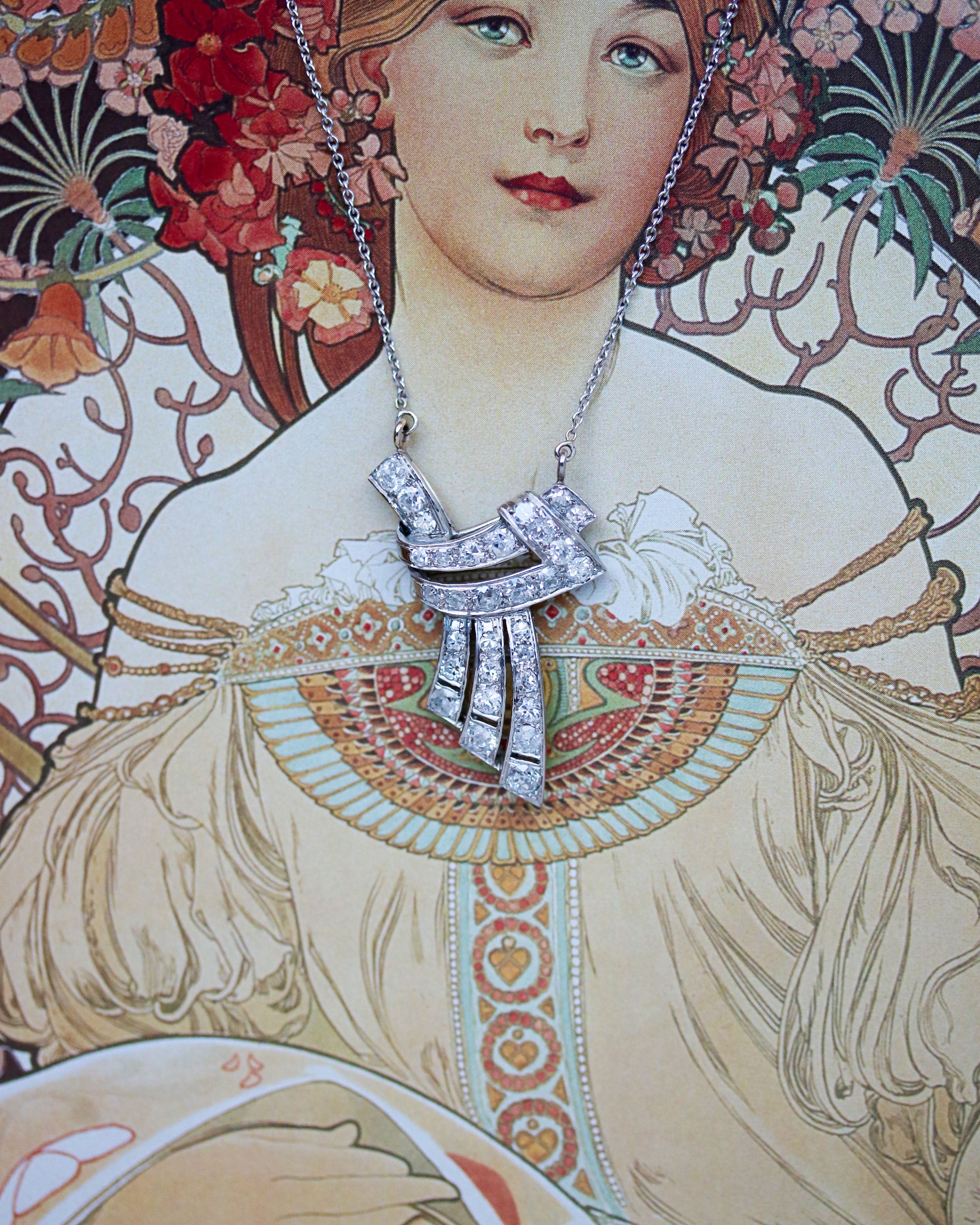Collier "Les Recyclés" Diamants en Platine et Or Blanc - Image 2