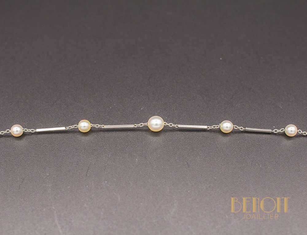 Collier Platine et Perles - Image 2