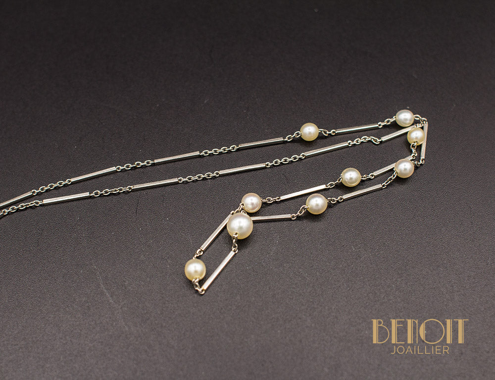 Collier Platine et Perles - Image 3