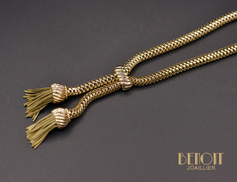 Collier Pompons 1950 en Or Jaune 750/1000e - Image 3