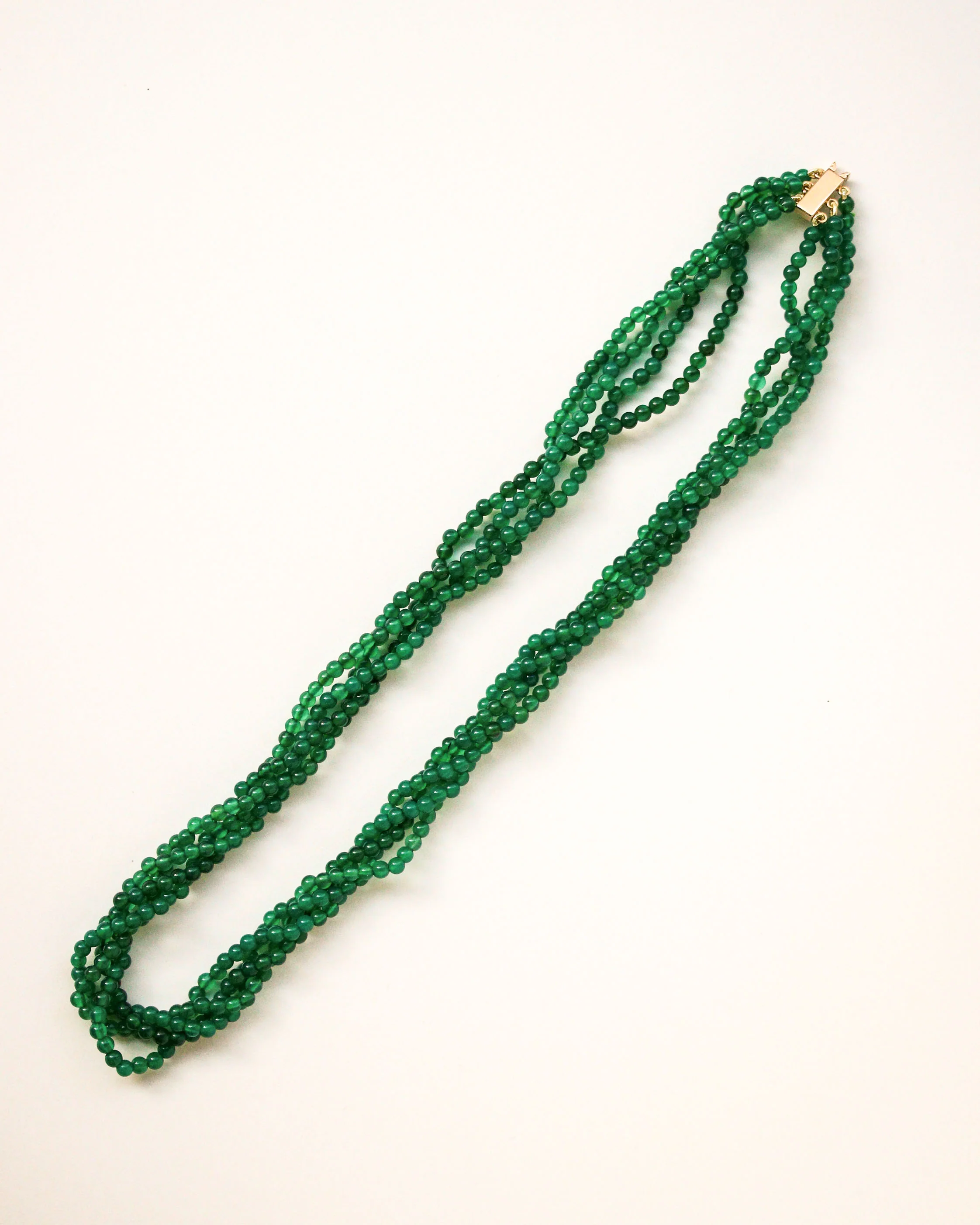 Collier Quatre Rangs Perles d'Emeraude