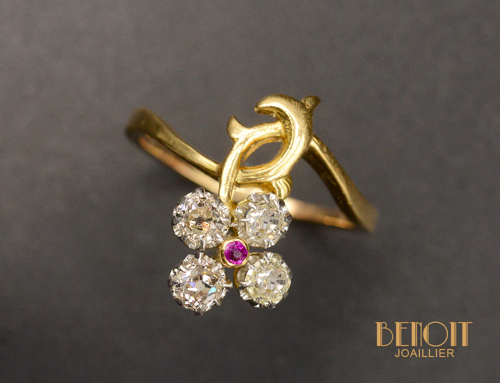 Bague Fleur Style Art Nouveau - Image 2