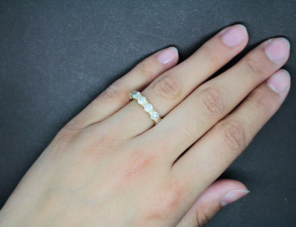 Demi-alliance Diamants 1.5ct or jaune - Image 3