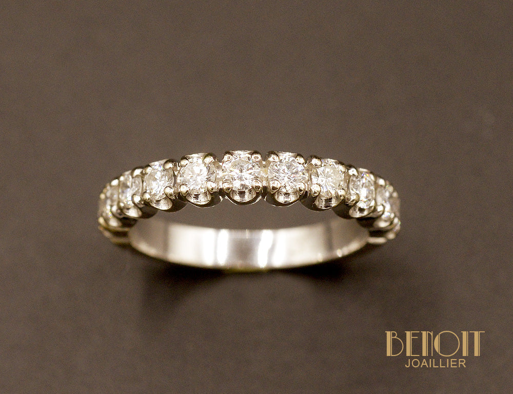 Demi-Alliance Diamants et Or Blanc - Image 2