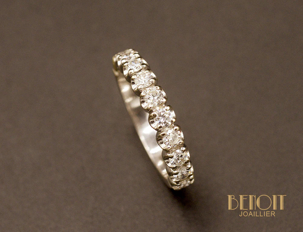 Demi-Alliance Diamants et Or Blanc - Image 3
