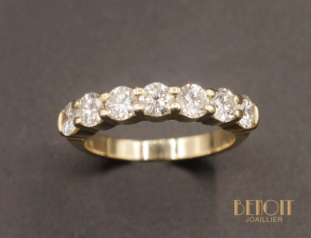 Demi-Alliance diamants Or jaune - Image 2