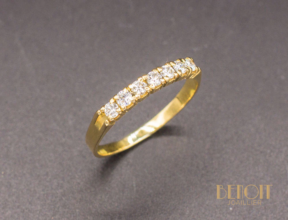 Demi-Alliance Or Jaune Diamants