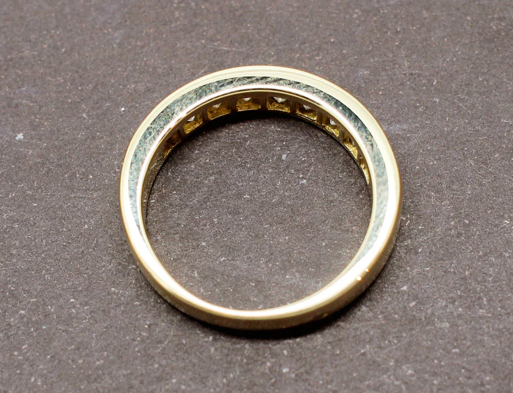 Demi Alliance Or Jaune et Diamants Taille Princesse - Image 5