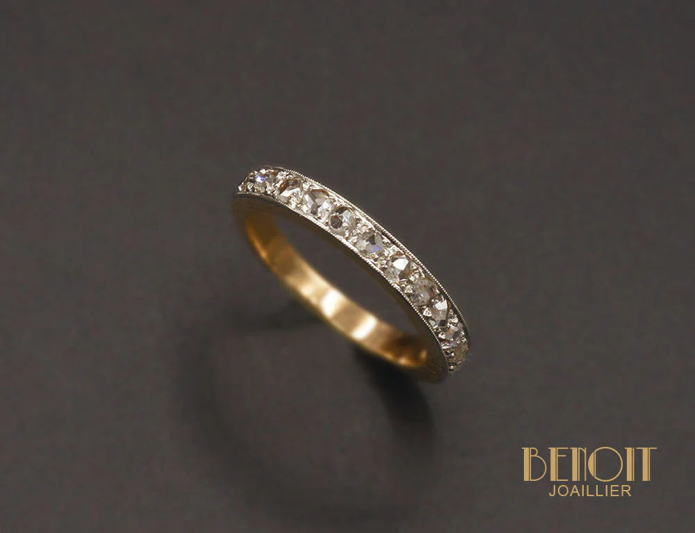 Demi-Alliance en Or Rose Diamants - Image 3