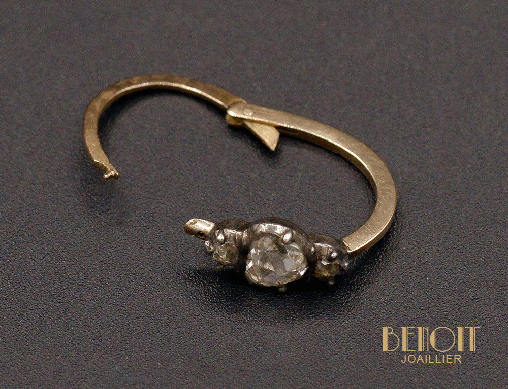 Dormeuses XIXe siècle Diamants Taille Rose - Image 4