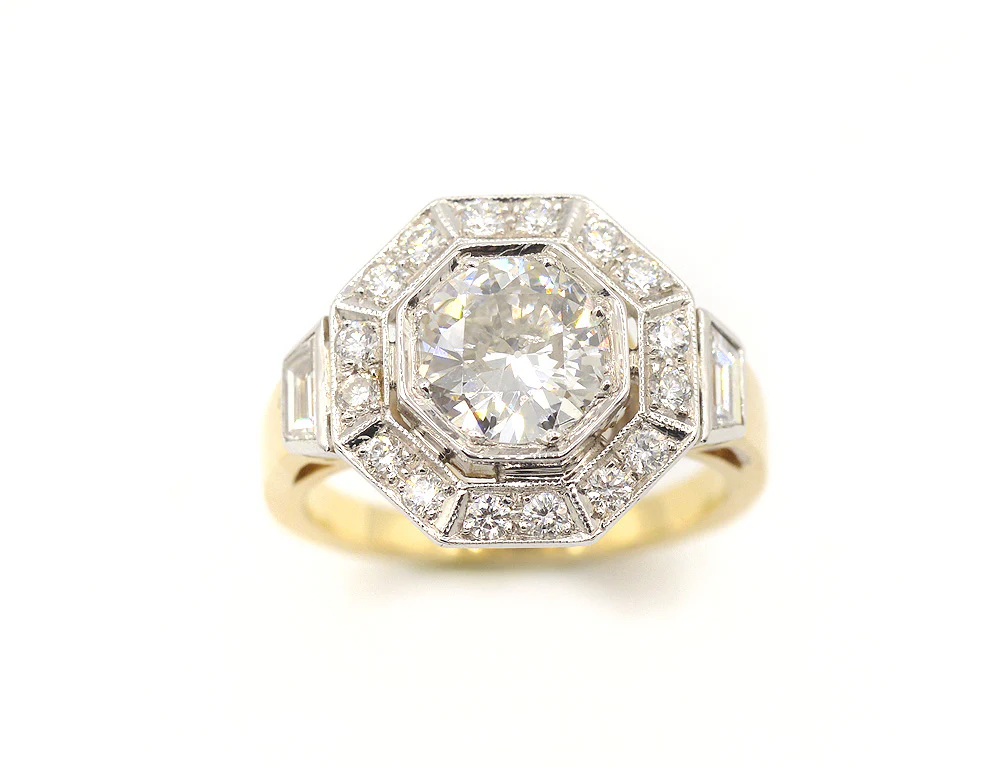 Bague Création Benoit Joaillier "Trapèzes Style Art Déco" Diamant H-Si2 1,01ct - Image 2