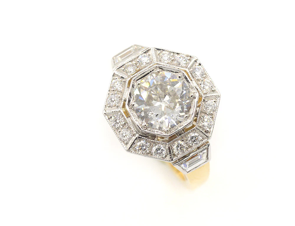 Bague Création Benoit Joaillier "Trapèzes Style Art Déco" Diamant H-Si2 1,01ct - Image 3
