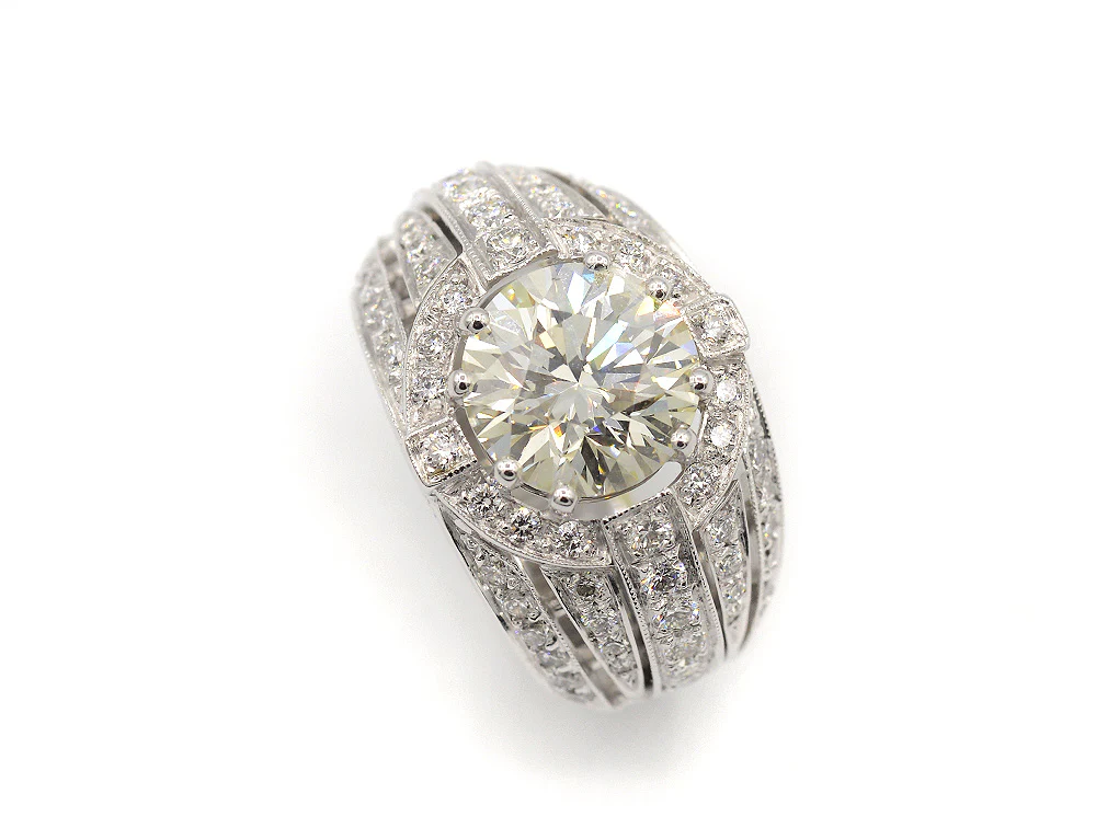 Bague Création Benoit Joaillier "Jonc Style Art Déco" Diamant 3,06 ct L-VVS2 - Image 3