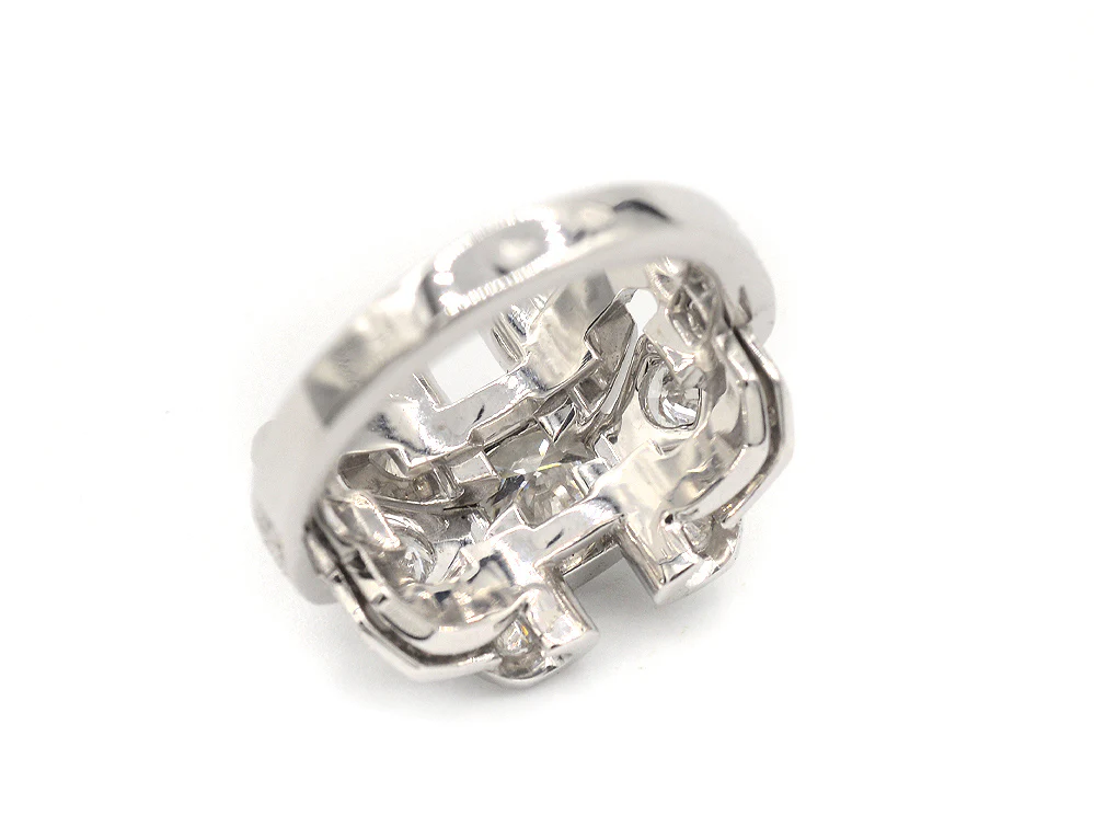Bague Création Benoit Joaillier "Fleur Style Art Déco" Diamant 0,91 ct F-VVS1 - Image 4