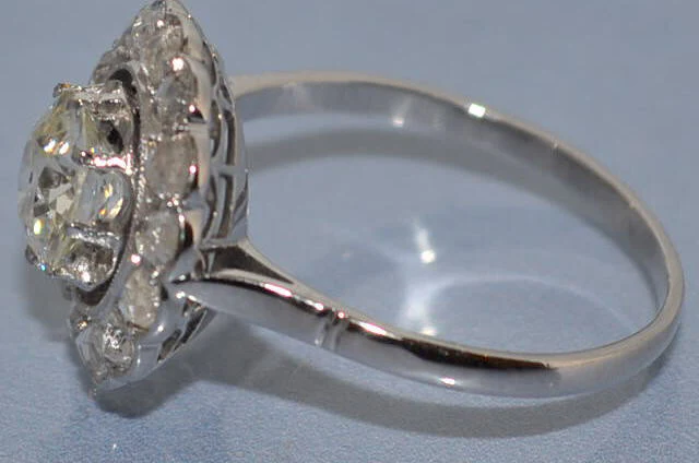 Marguerite ancienne platine diamants - Image 4