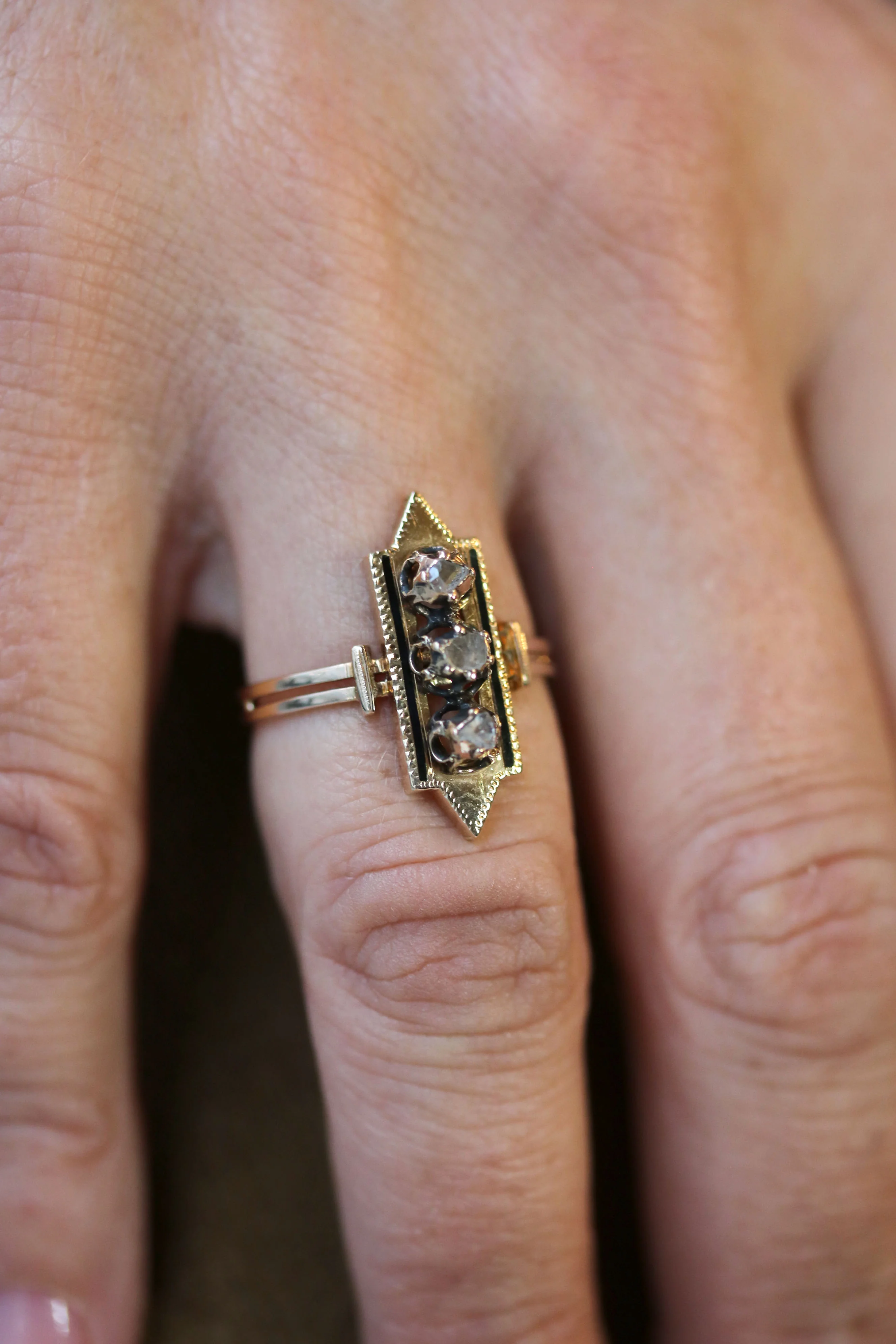 Marquise Or Rose Diamants et Émail - Image 4
