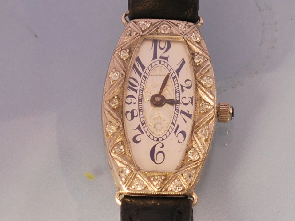 Montre ancienne platine diamants - Image 2