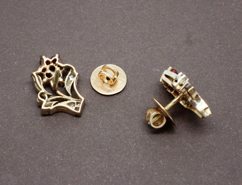 Boucles d'Oreilles Fleur Rubis et Diamants - Image 3