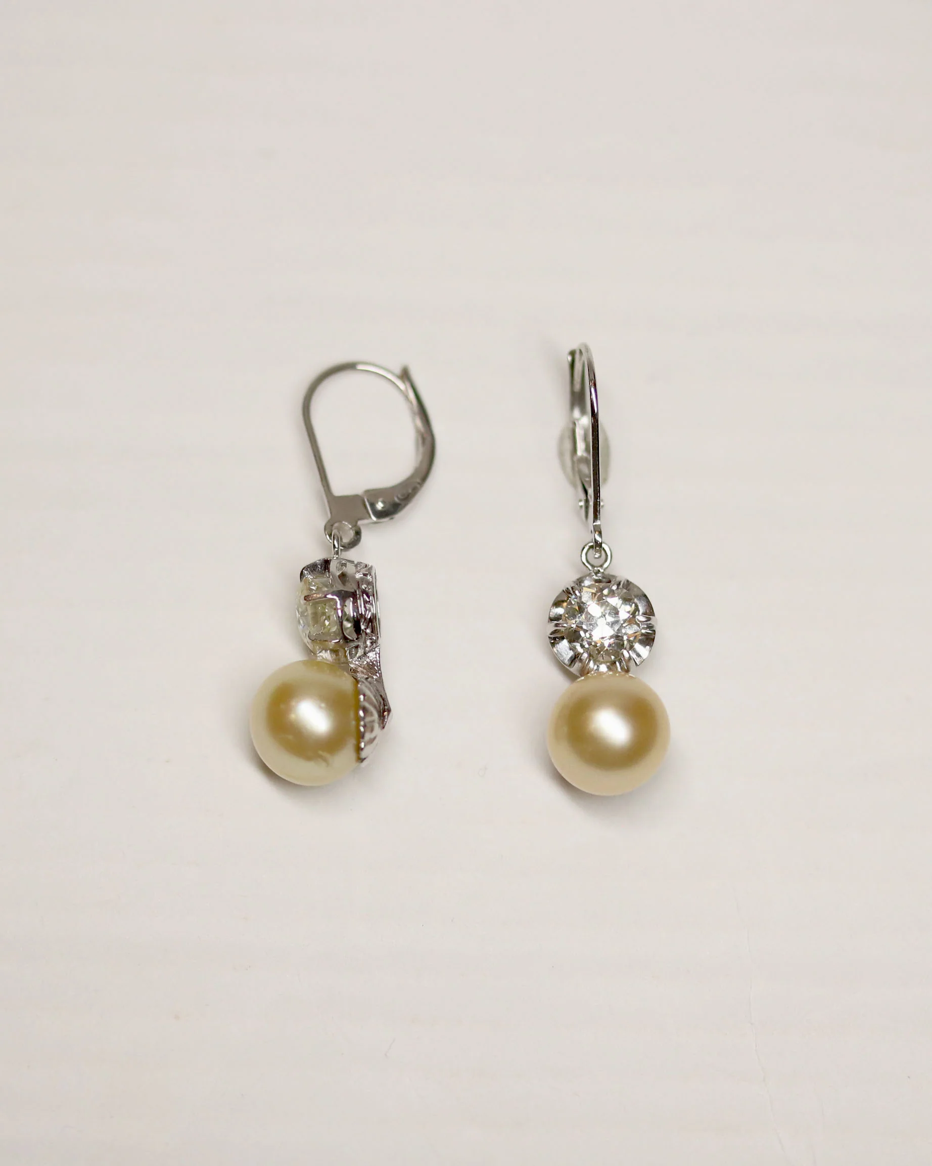 Paire de Dormeuses Diamant et Perle de Culture - Image 4