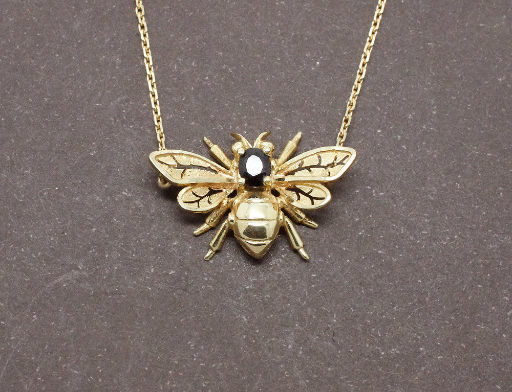 Pendentif Abeille Or et Saphir