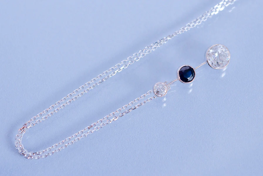 Pendentif ancien Diamants et Saphir - Image 2