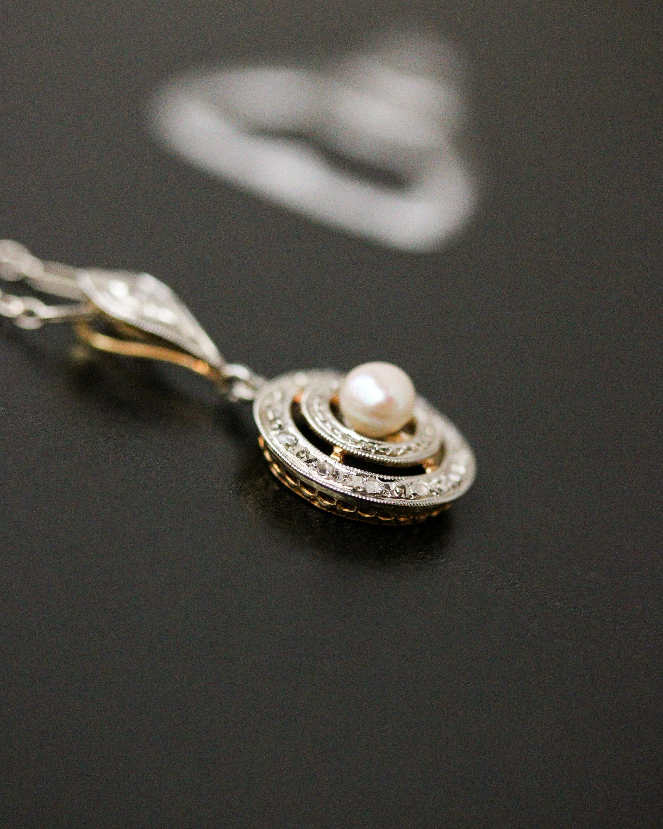 Pendentif Ancien Or, Perle et Diamants - Image 3